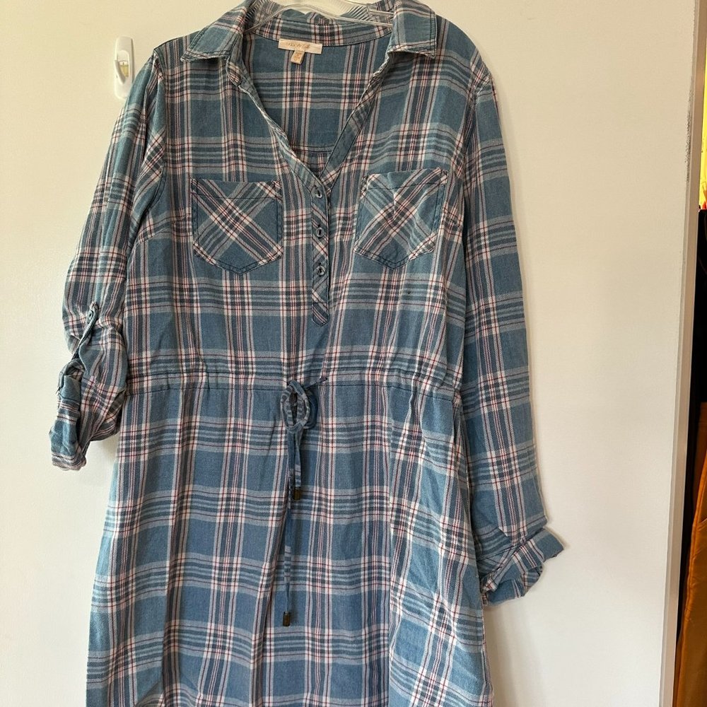 Skies Are Blue - Flannel Dress